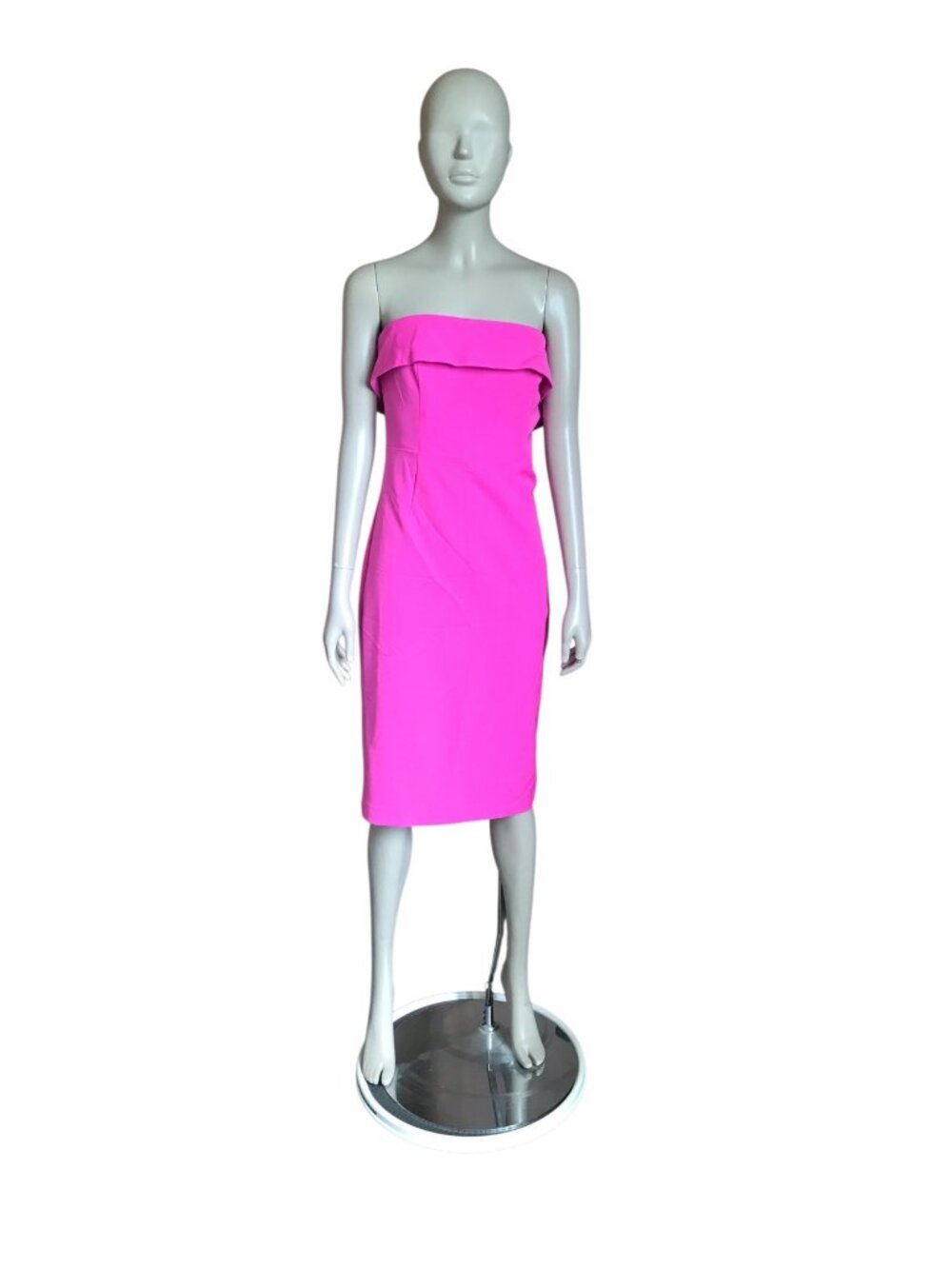 Bardot Hot Pink Strapless A Line Dress